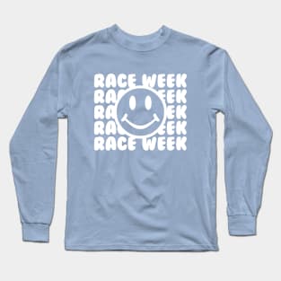 Race Week Smiley Face Design Long Sleeve T-Shirt